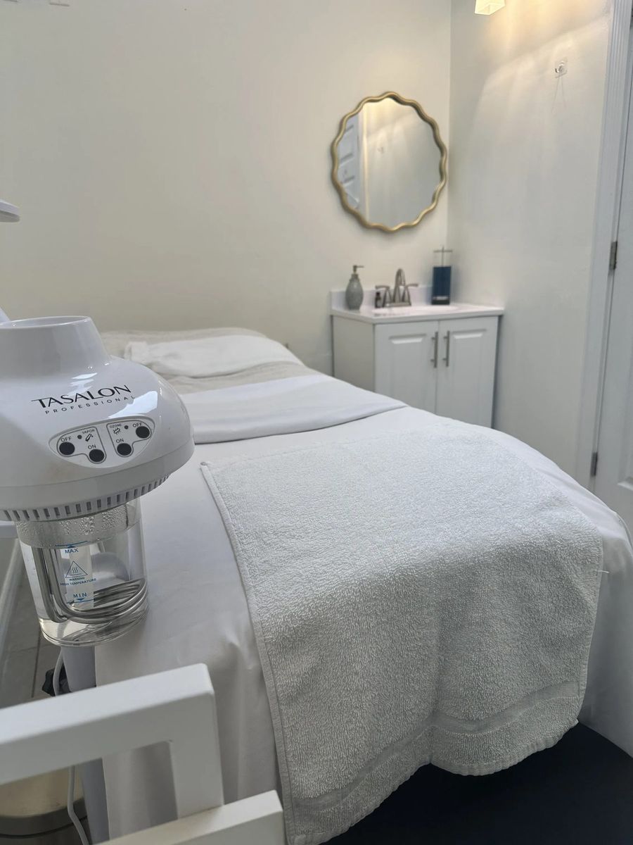 Facial treatment room at Hideaway Nail Design studio