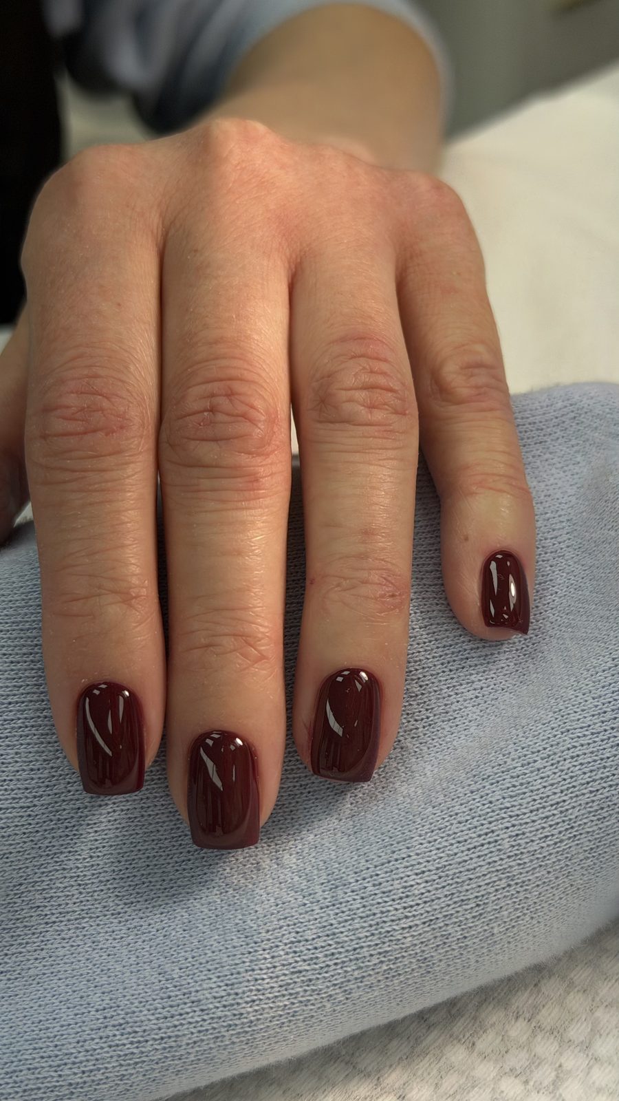 Black cherry dark red manicure at Hideaway Nail Design