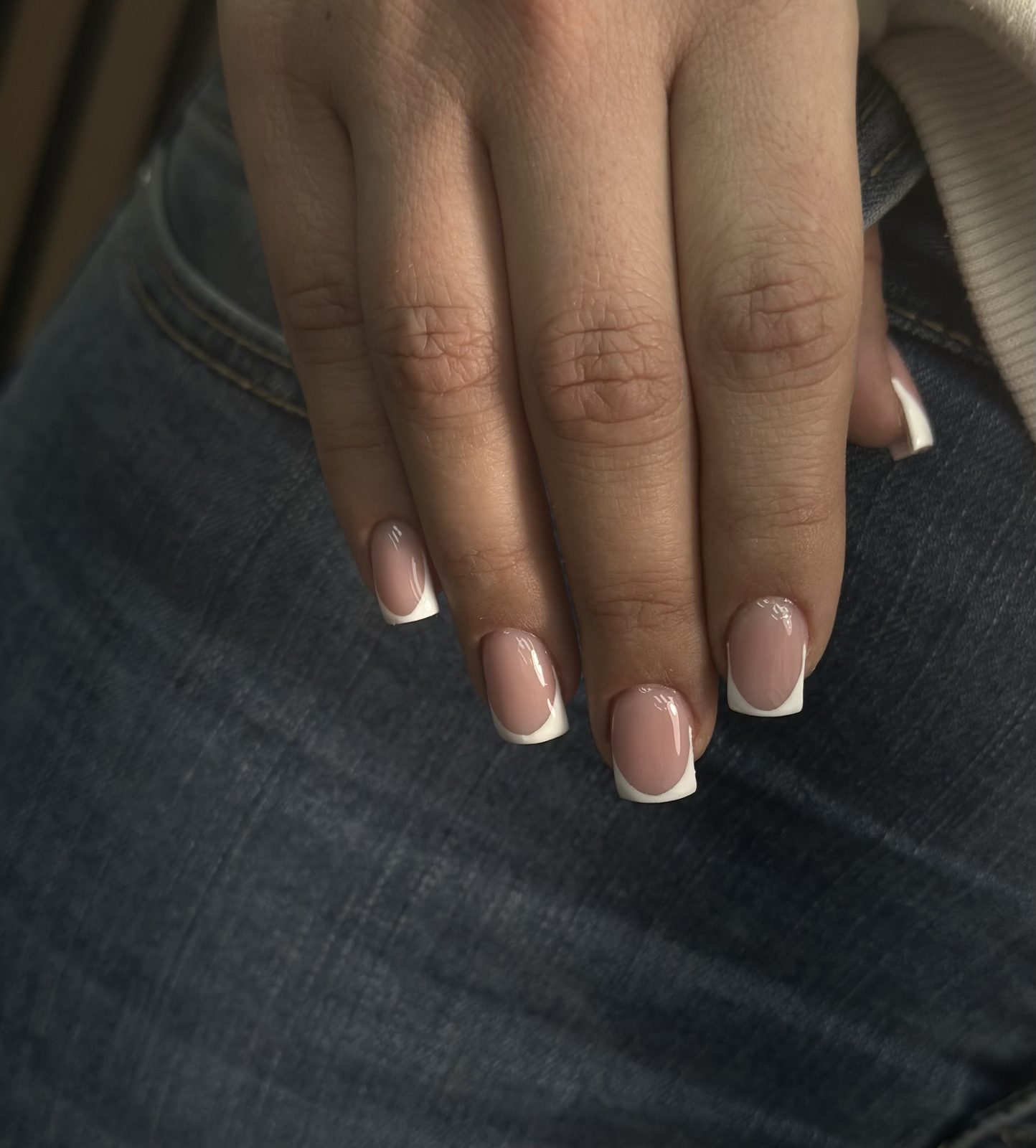 Classic French tip manicure at Hideaway Nail Design, North Hollywood