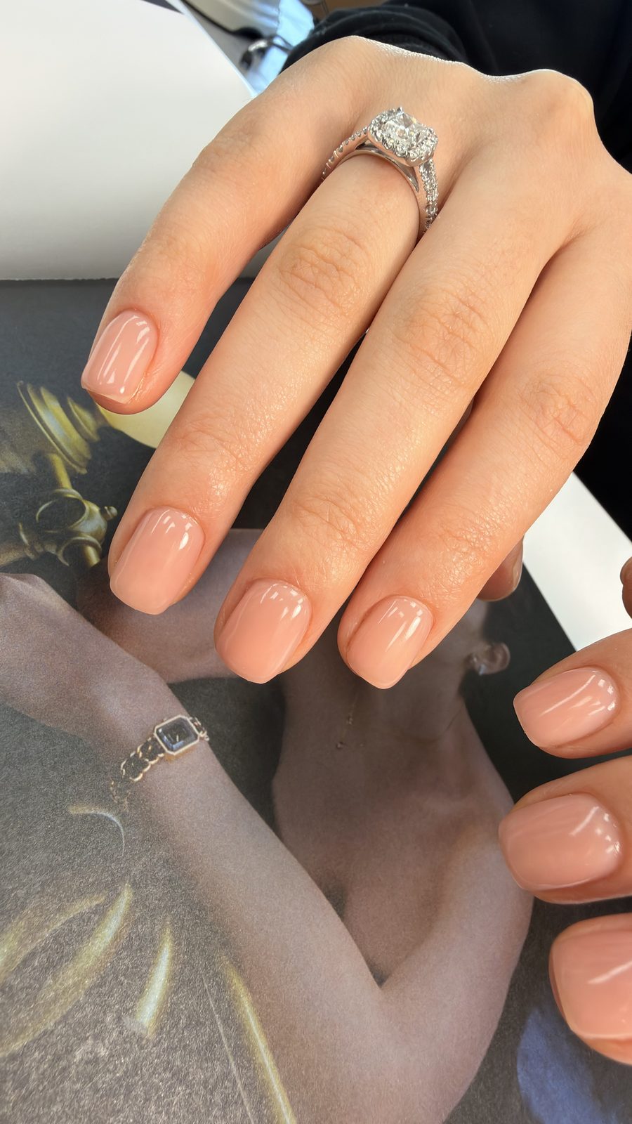 Peach nude gel manicure at Hideaway Nail Design, North Hollywood